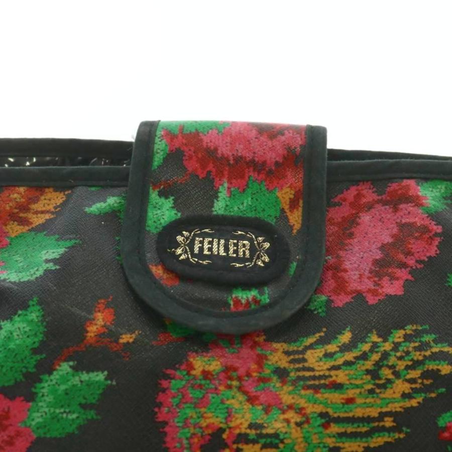 FEILER おむつポーチ 花柄 黒 赤ファスナー 未使用品 フェイラー FEILER ポーチ 小物入れ シュニール織 花柄
