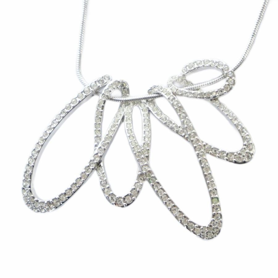 レディース 未使用級 SWAROVSKI スワロフスキー ネックレス 7連 ライン 