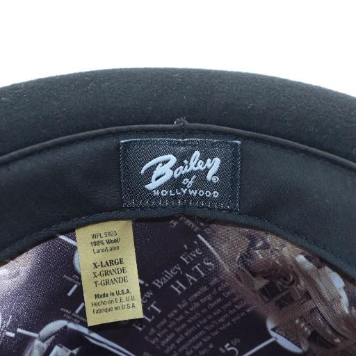 Bailey ベイリー WPL5923 シルクハット 帽子 ソフト帽 ロゴ XL 黒