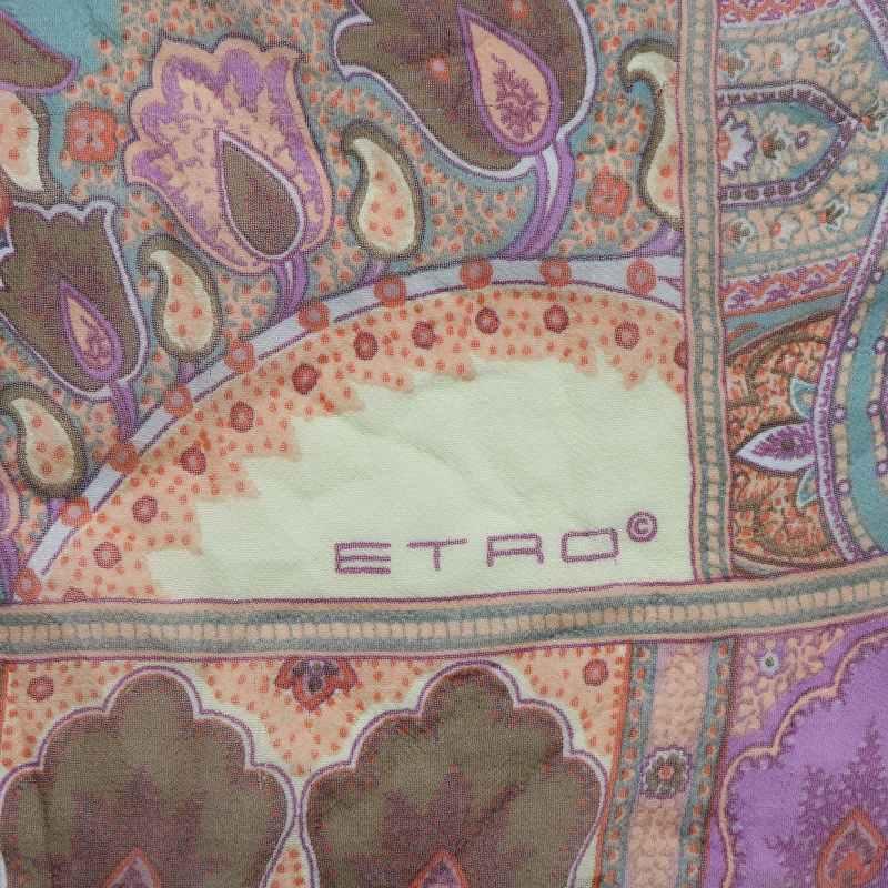 ETRO（エトロ） スカーフ ストール 薄手 ペイズリー柄 総柄 フリンジ