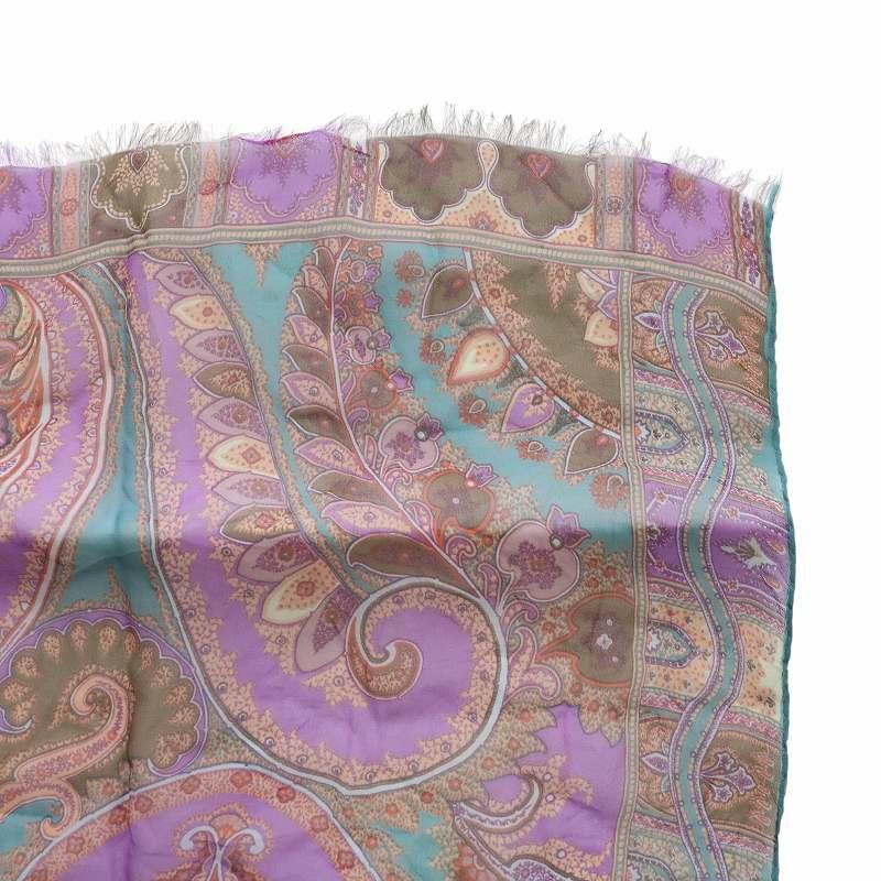 ETRO（エトロ） スカーフ ストール 薄手 ペイズリー柄 総柄 フリンジ