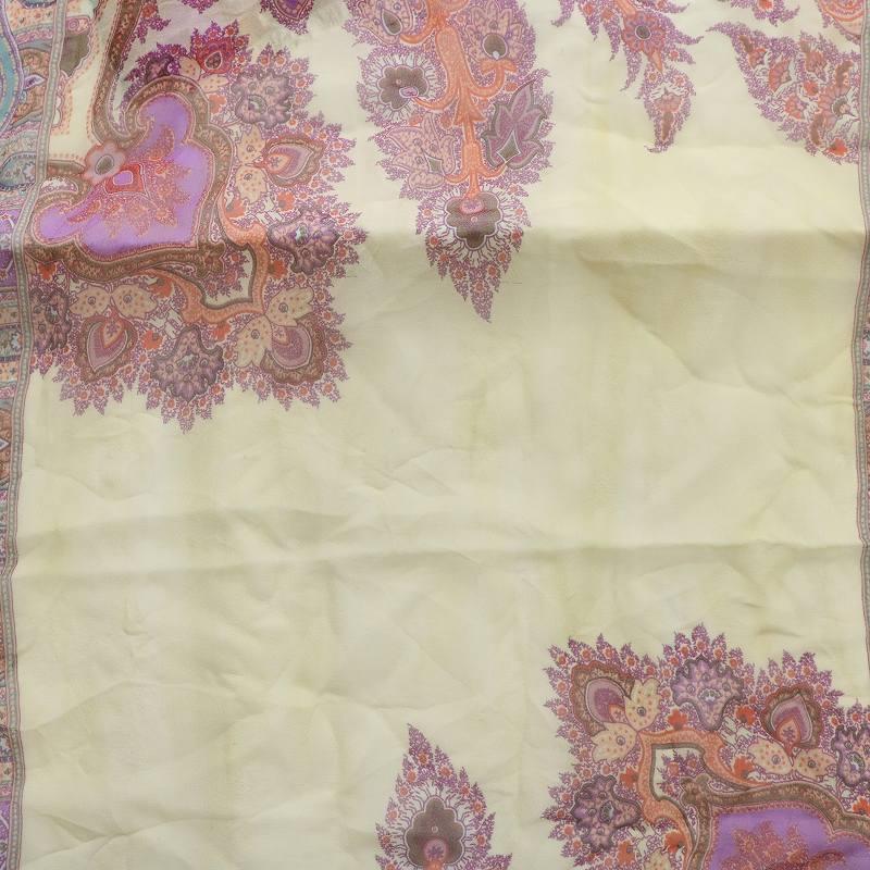ETRO（エトロ） スカーフ ストール 薄手 ペイズリー柄 総柄 フリンジ