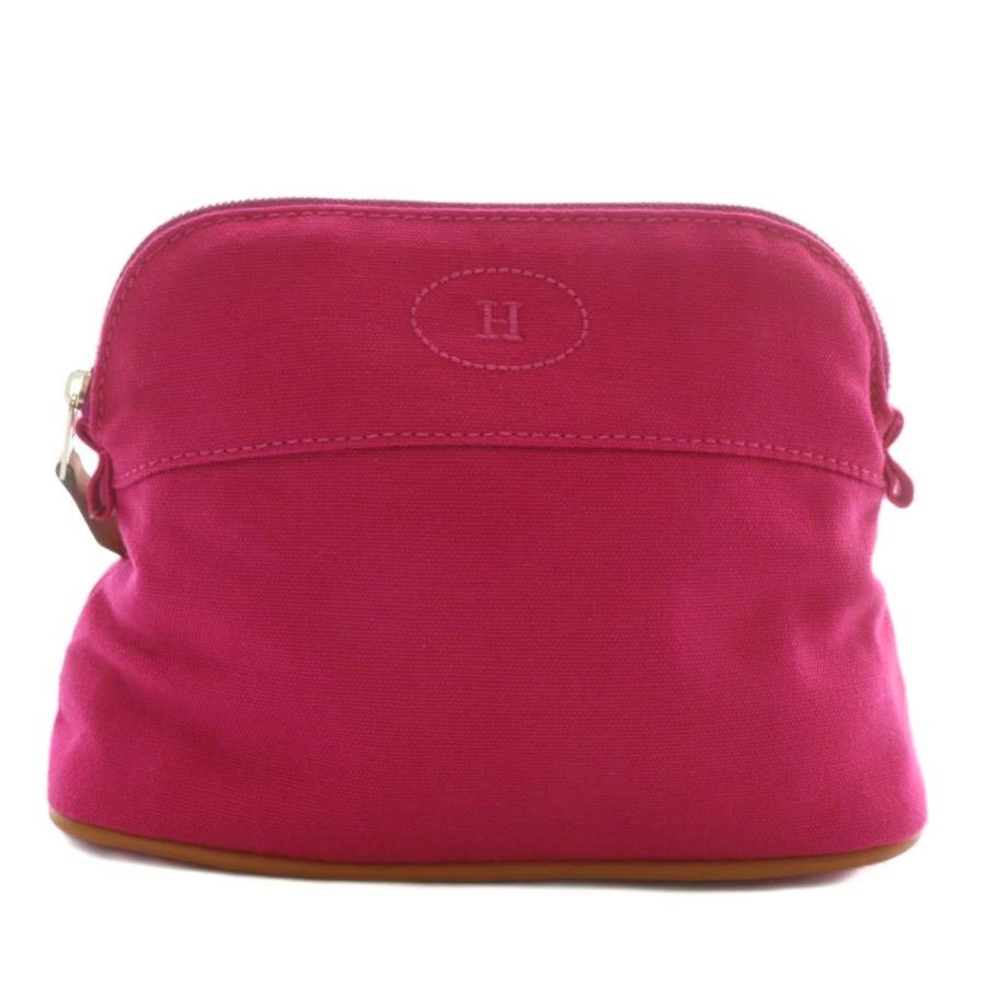 【中古】未使用品 エルメス HERMES ボリードポーチミニ20 小物入れ キャンバス ロゴ 刺繍 ピンク 101629M 07 HERMES（エルメス） 未使用品 ボリードポーチミニ20 小物入れ