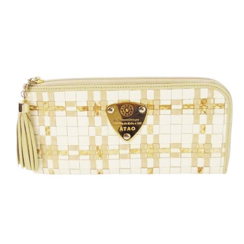 ATAO　❤️ワルツ・クロコ❤️　オリーブ　✳️お箱無し アタオ ATAO 長財布 ロングウォレット 小銭入れなし L字