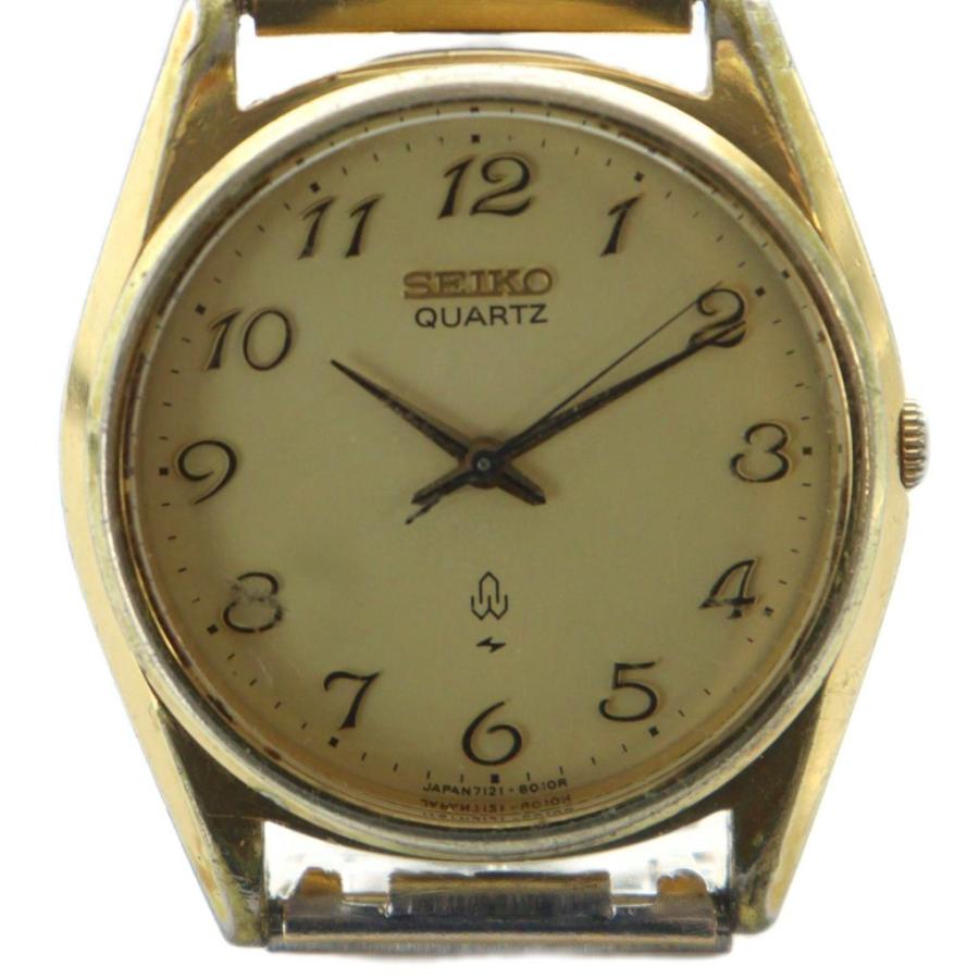 SEIKO アナログ時計 ゴールド シルバー セイコー SEIKO 腕時計 ウォッチ クォーツ ロゴ ゴールド色 7121