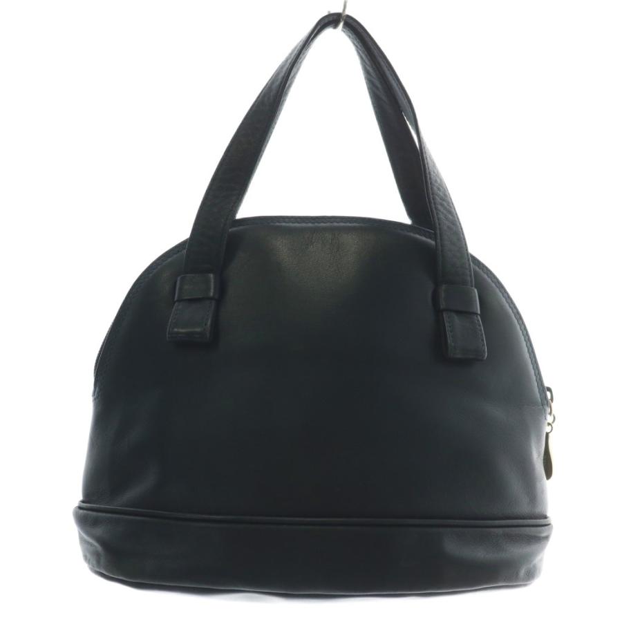 WAKO 和光 ハンドバッグ レザー ロゴ ゴールド金具 紺 ネイビー /XZ