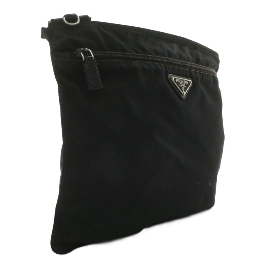 PRADA ショルダーバッグ 三角ロゴプレート ナイロン レザー ブラック PRADA プラダ ショルダーバッグ ナイロン 三角 トライアングル