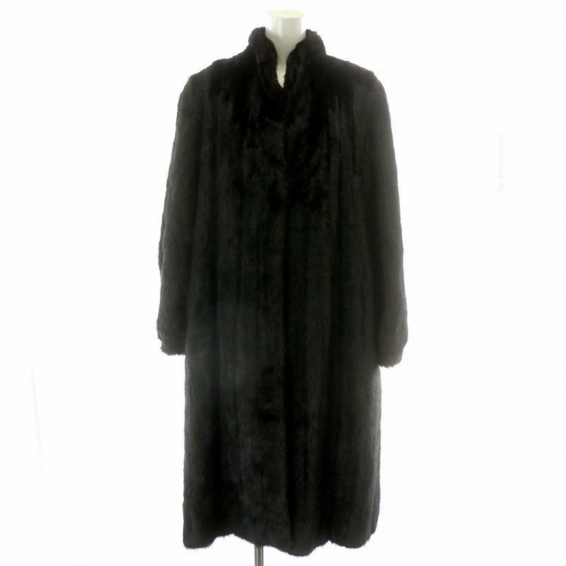 13号ミンクファー ロングコート 黒 ファーコート ロング ミンクファー 毛皮 総裏地 13号 黒 ブラック /MP