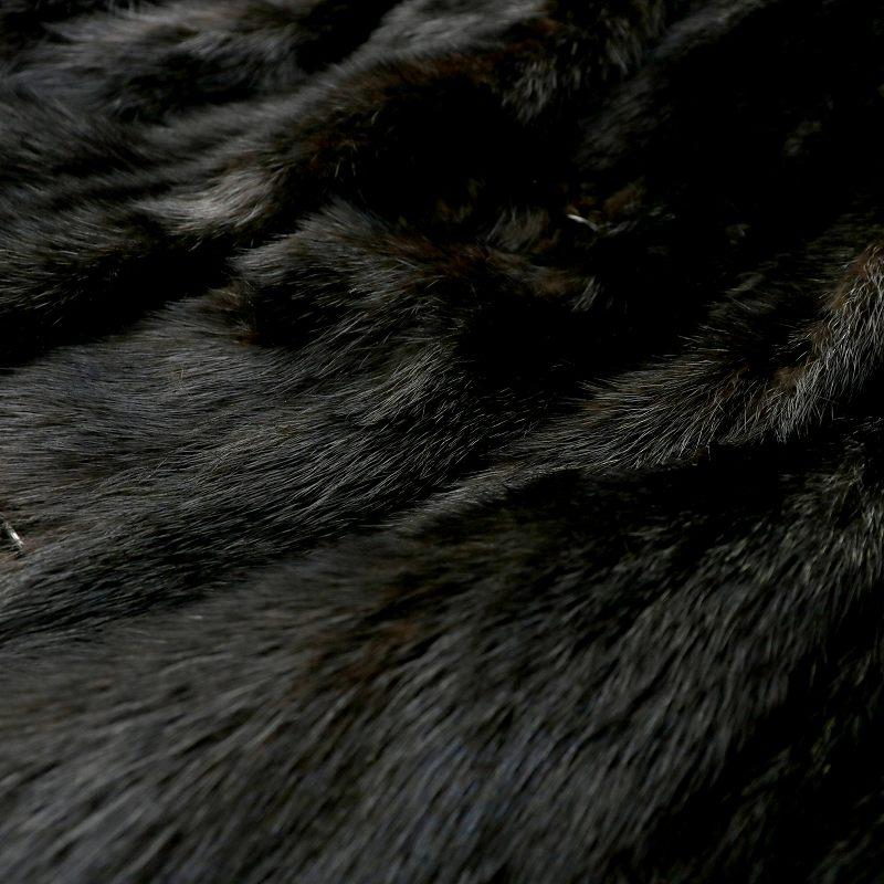 ファーコート ロング ミンクファー 毛皮 総裏地 13号 黒 ブラック /MP