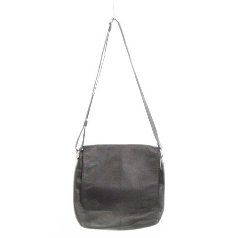 COACH コーチ ショルダーバッグ レザー 革 フラップ ロゴ刻印 黒