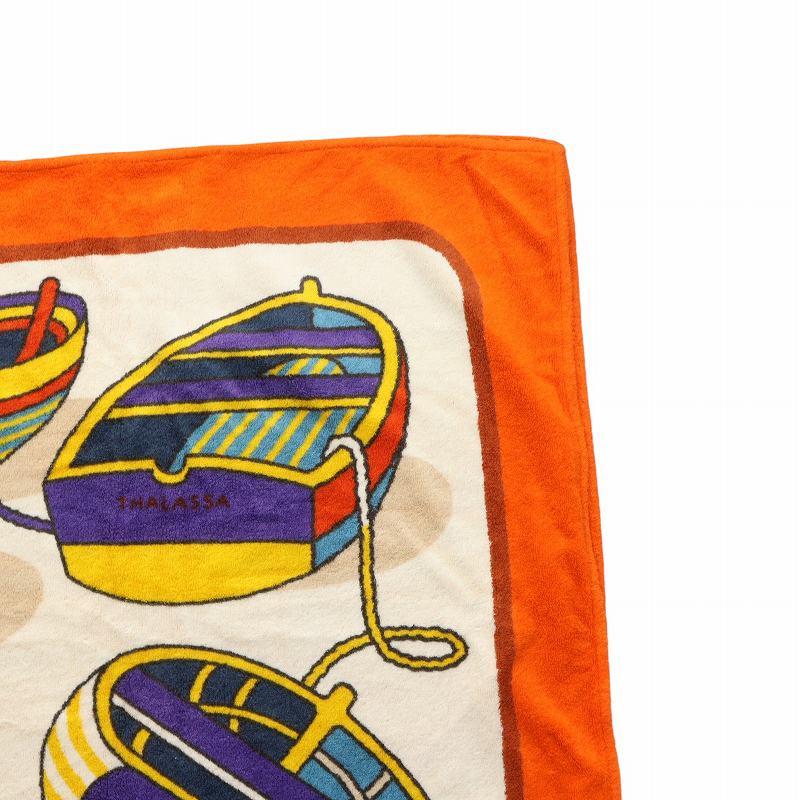 HERMES（エルメス） ビーチタオル バスタオル 大判 総柄 ボート