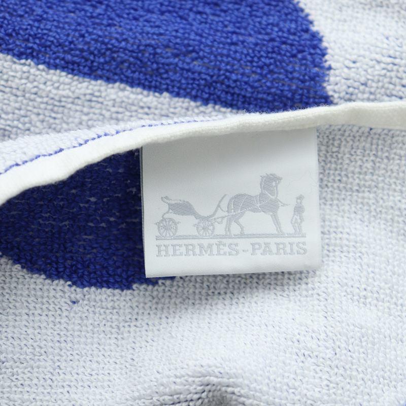 HERMES（エルメス） ビーチタオル バスタオル 総柄 ロゴ 水玉柄 ドット