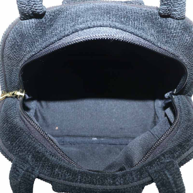 フェイラー FEILER ハンドバッグ シュニール織 花柄 刺繍 ロゴ 黒