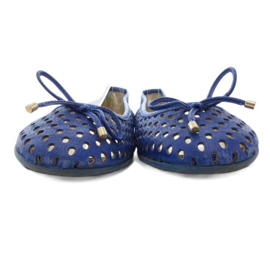 【中古】ジミーチュウ JIMMY CHOO パンプス フラットシューズ パンチング レザー 青 ブルー /AE ■GY17 レディース ジミーチュウ JIMMY CHOO パンプス フラットシューズ パンチング