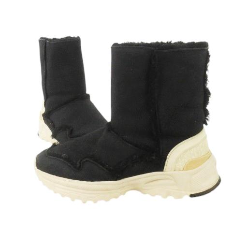 美品　コーチ　ブラックムートンブーツ スエード ファー　26センチ 美品 コーチ ブラックムートンブーツ スエード ファー 26センチ - メルカリ