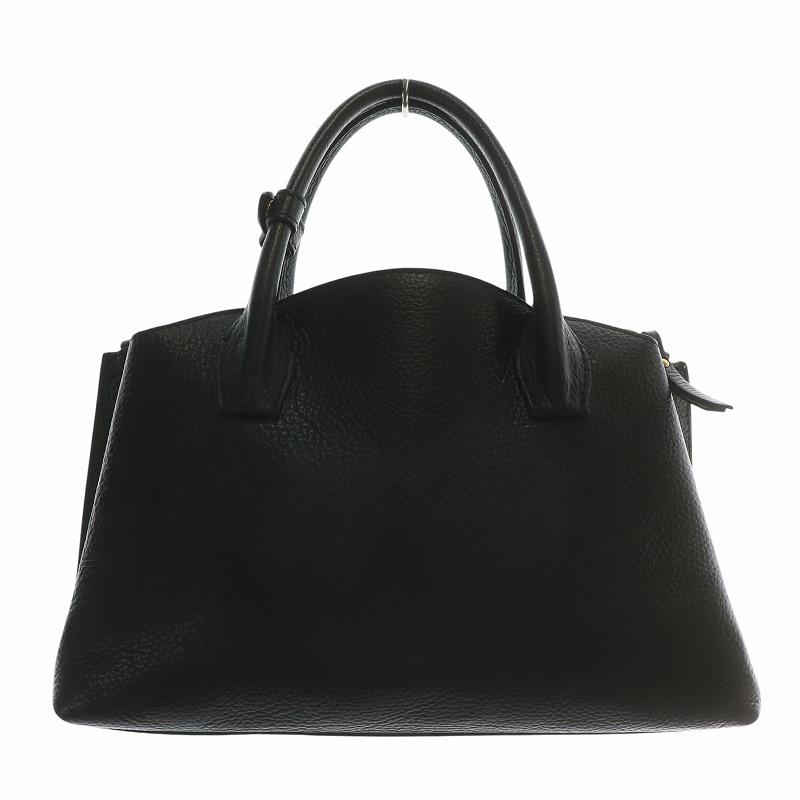 IACUCCI 黒 レザーハンドバッグ イアクッチ IACUCCI ハンドバッグ ショルダー 2WAY レザー オープン