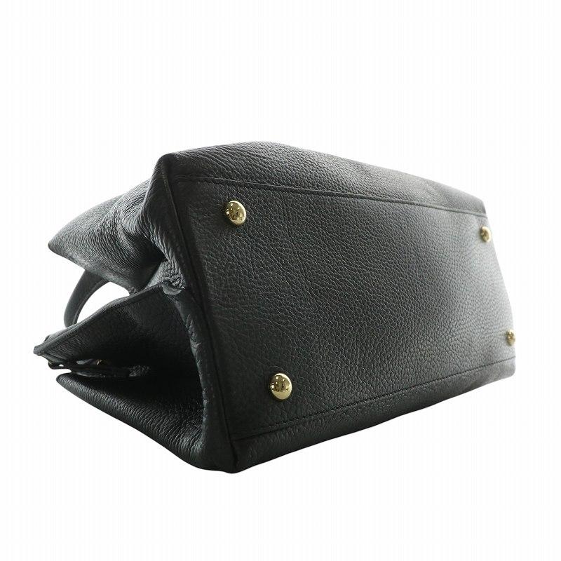 IACUCCI 黒 レザーハンドバッグ イアクッチ IACUCCI ハンドバッグ ショルダー 2WAY レザー オープン