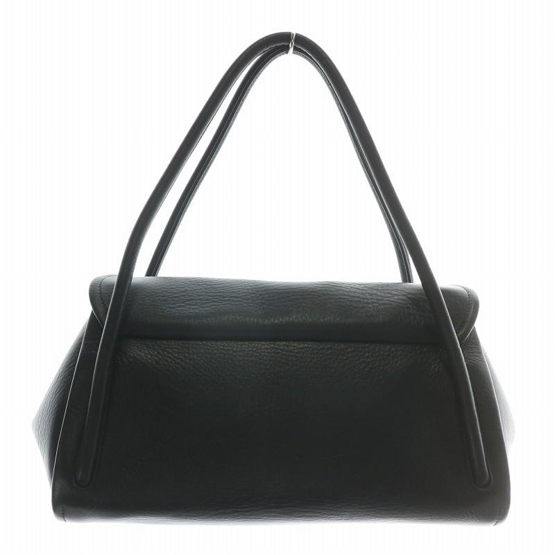 ☆美品☆ヒロフ ショルダーバッグ 型押し ブラック レザー シボ HIROFU 