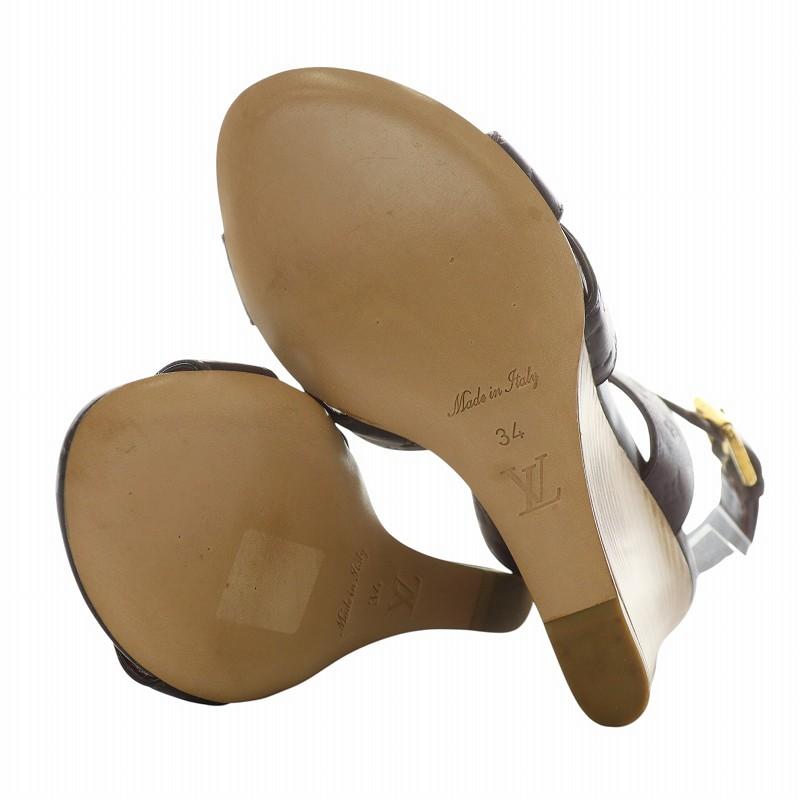 ルイヴィトン　ウェッジソールサンダル　38 脚長効果抜群◎】ルイヴィトン ウェッジソール サンダル 厚底
