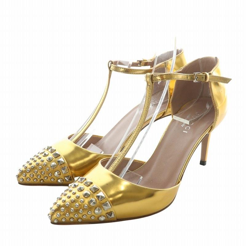 GUCCI グッチ パンプス レザー ポインテッドトゥ ハイヒール スタッズ  