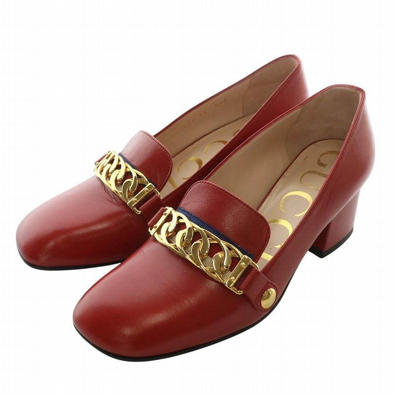 GUCCI（グッチ） シルヴィ パンプス レザー スクエアトゥ チャン