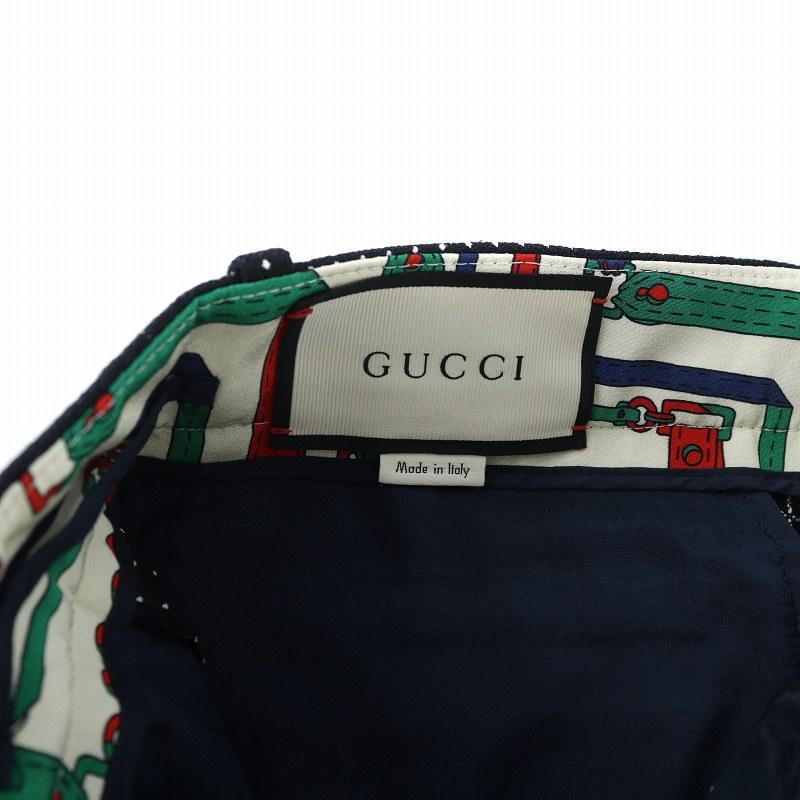 GUCCI ネイビー ドット柄 スラックス GUCCI ネイビー ドット柄 スラックス