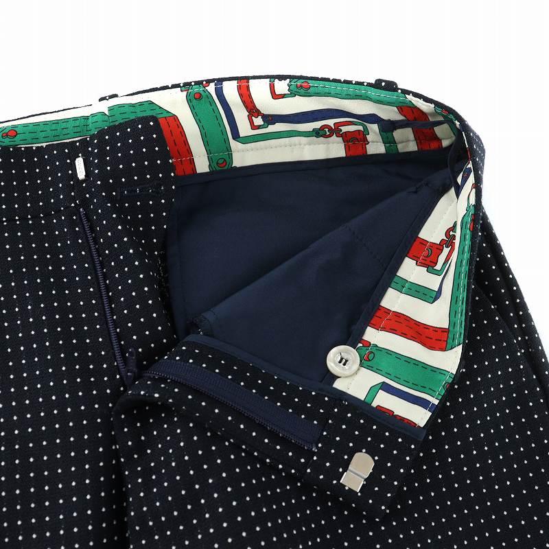 GUCCI ネイビー ドット柄 スラックス GUCCI ネイビー ドット柄 スラックス
