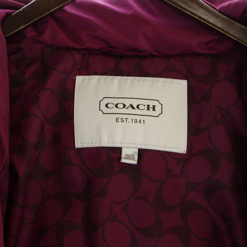 COACH（コーチ） ダウンコート ミドル ジップアップ フード ベルト付き