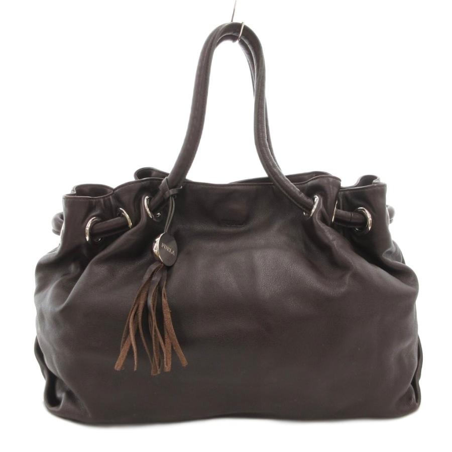 FURLA（フルラ） ハンドバッグ トート 巾着 肩掛け タッセル ロゴ 