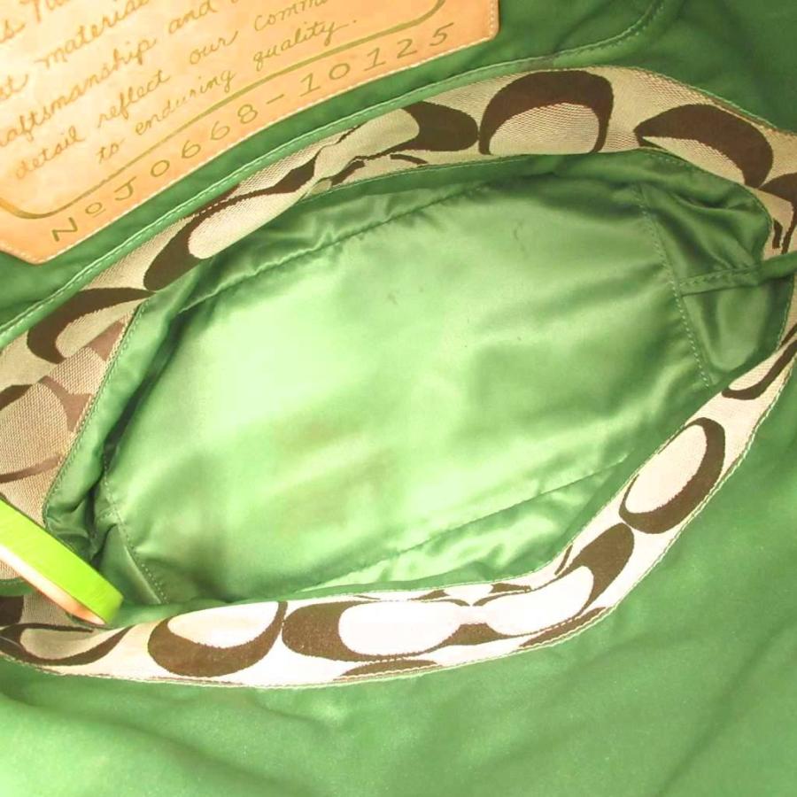 COACH（コーチ） シグネチャー トートバッグ キャンバス ベージュ 緑