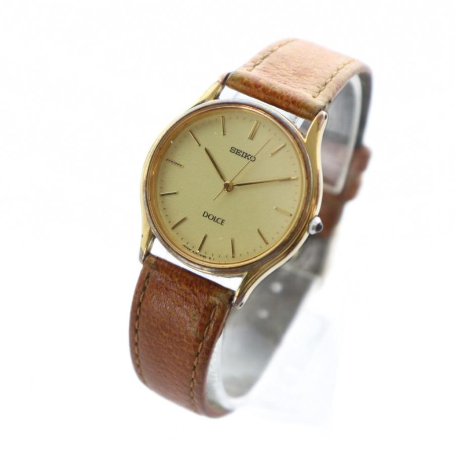 SEIKO セイコー DOLCE 8J41-6100 ゴールド/ブラック 腕時計 SEIKO Dolce Quartz Watch 8J41-6100 / case no.110055 , made
