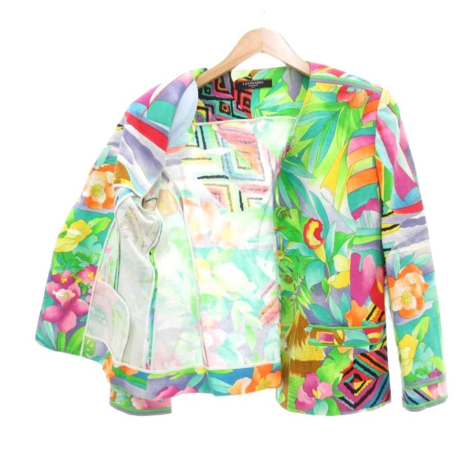 LEONARD レオナール ヴィンテージ セットアップ ノーカラージャケット  