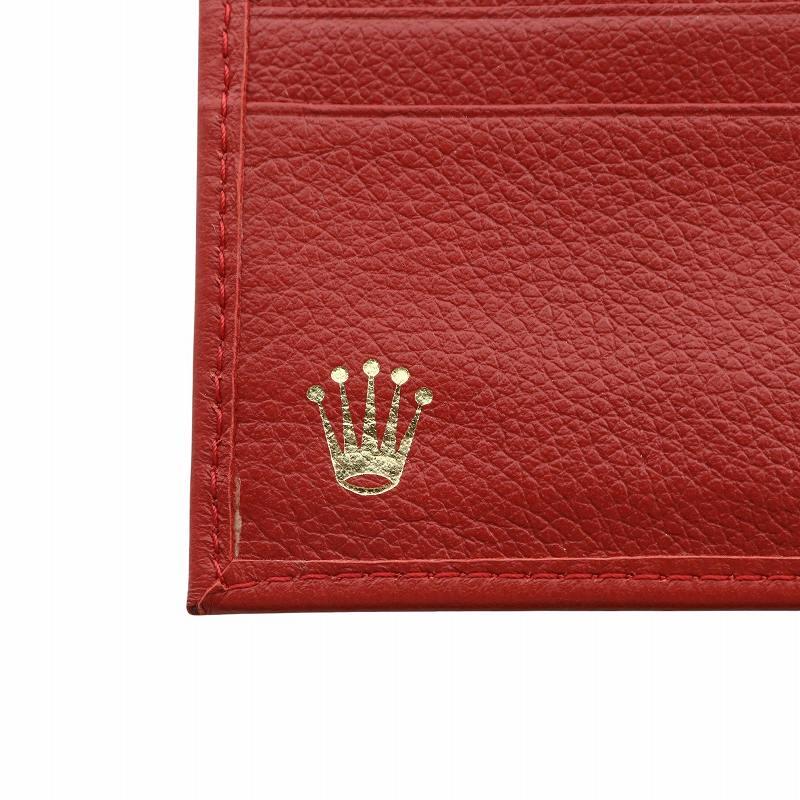 ロレックス財布 ROLEX（ロレックス） 財布 二つ折り レザー ロゴ 赤 レッド 0060.02.34