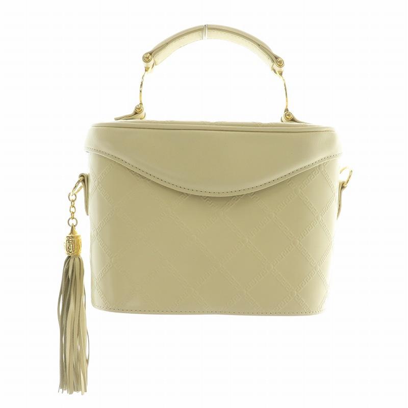 GIANNI VERSACE ハンドバッグ ショルダー 2WAY レザー フリンジ 総柄 