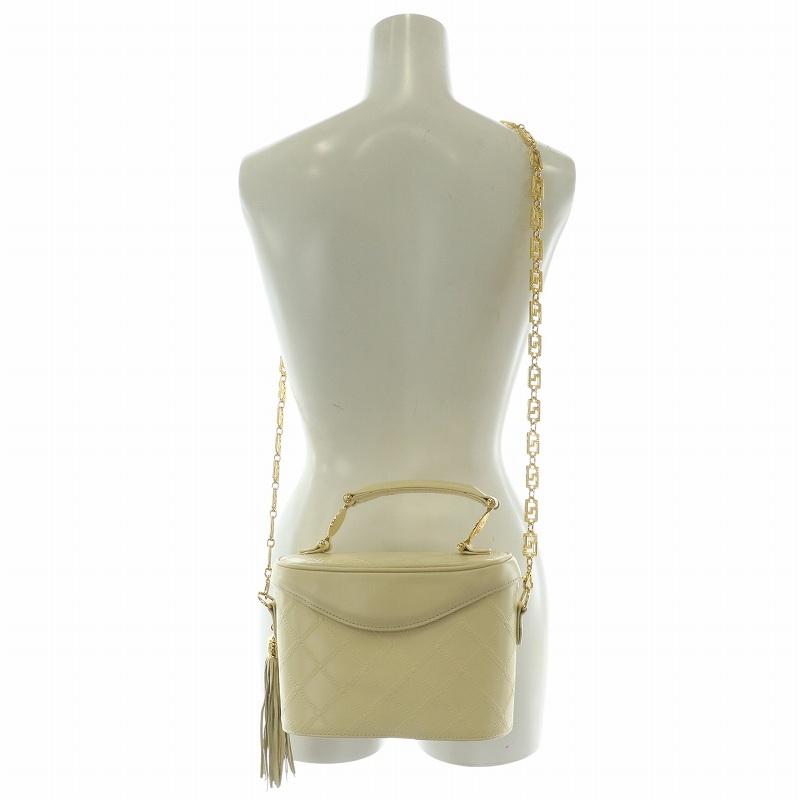 GIANNI VERSACE ハンドバッグ ショルダー 2WAY レザー フリンジ 総柄