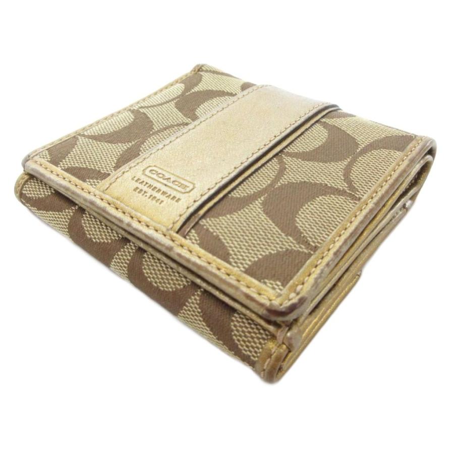 COACH（コーチ） 二つ折り財布 ウォレット シグネチャー ベージュ /AE