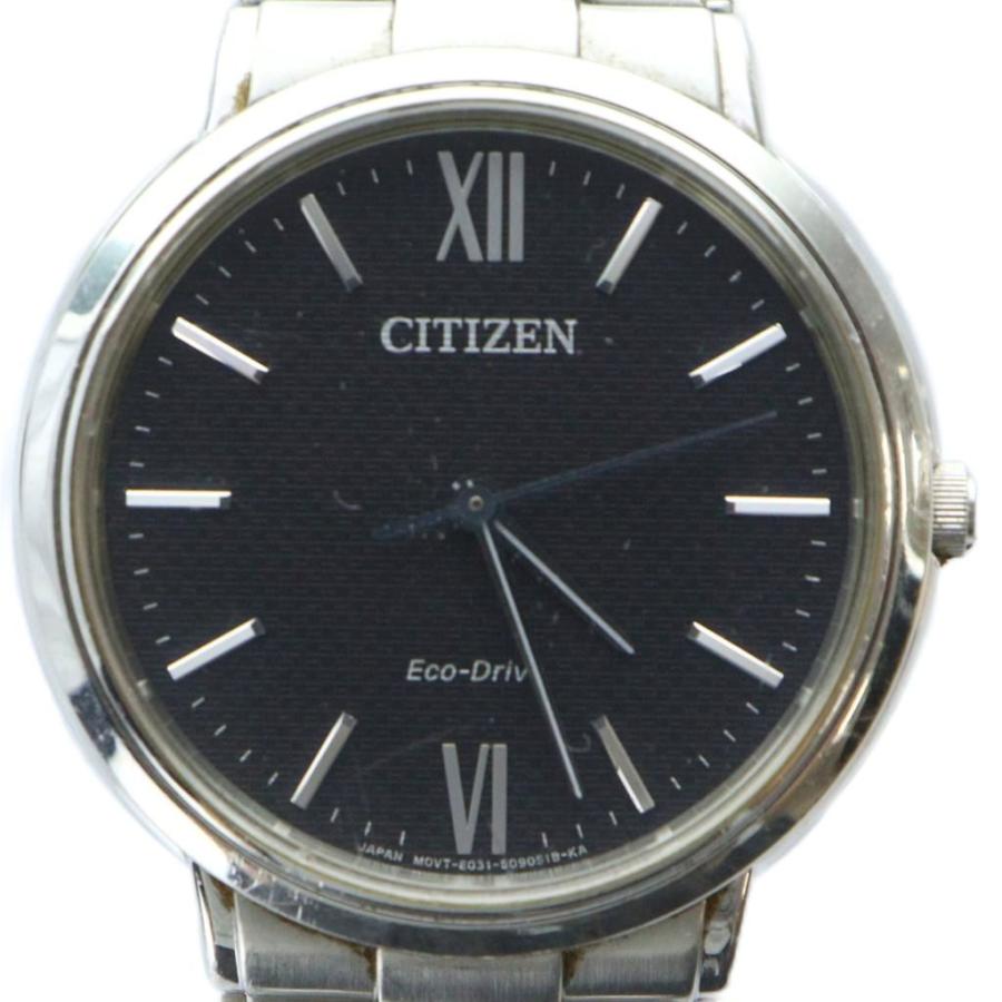 極美品　CITIZEN　シチズン　E031　ブラック　シルバー　ソーラー　腕時計 シチズン CITIZEN 腕時計 ウォッチ ソーラー Eco-Drive エコ ドライブ