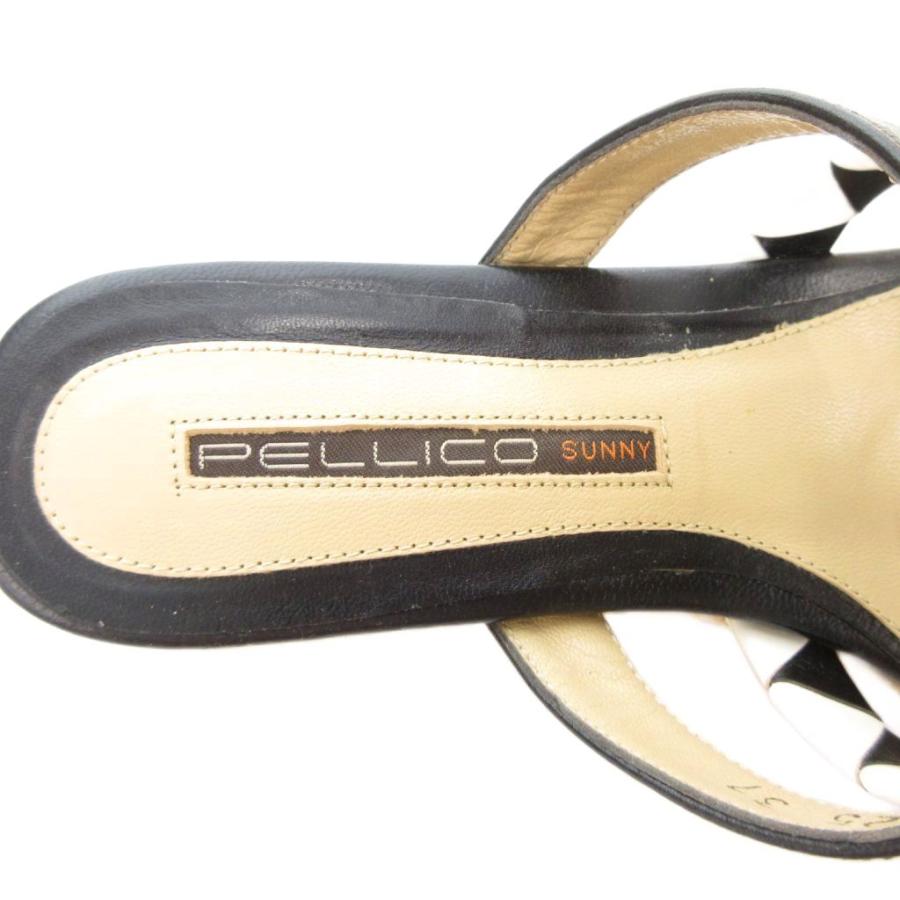 ペリーコ PELLICO サンダル シューズ ストラップ レザー 37 24cm 黒