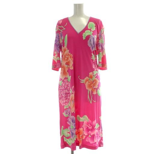 LEONARD レオナール 白タグ 最高級ライン ワンピース ロング 五分袖 V  