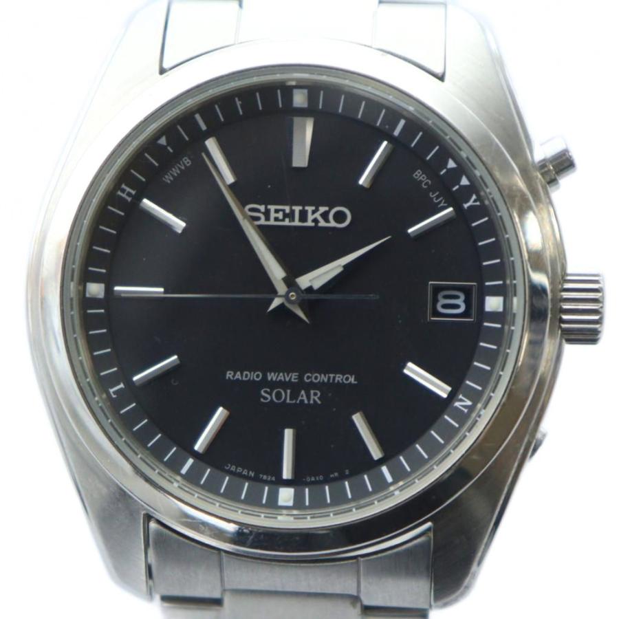 セイコー SEIKO スピリット 腕時計 ウォッチ ソーラー 黒文字盤 ロゴ  