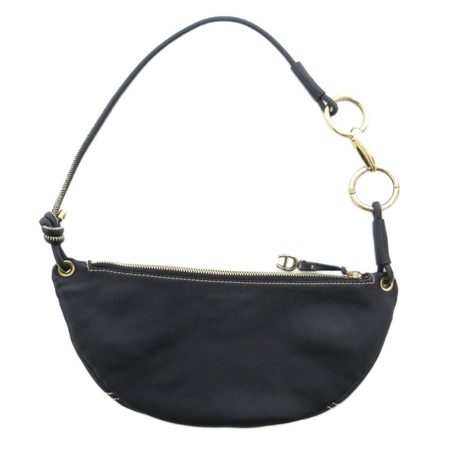 アイグナー AIGNER ワンショルダーバッグ レザー 革 ステッチ ロゴ 黒