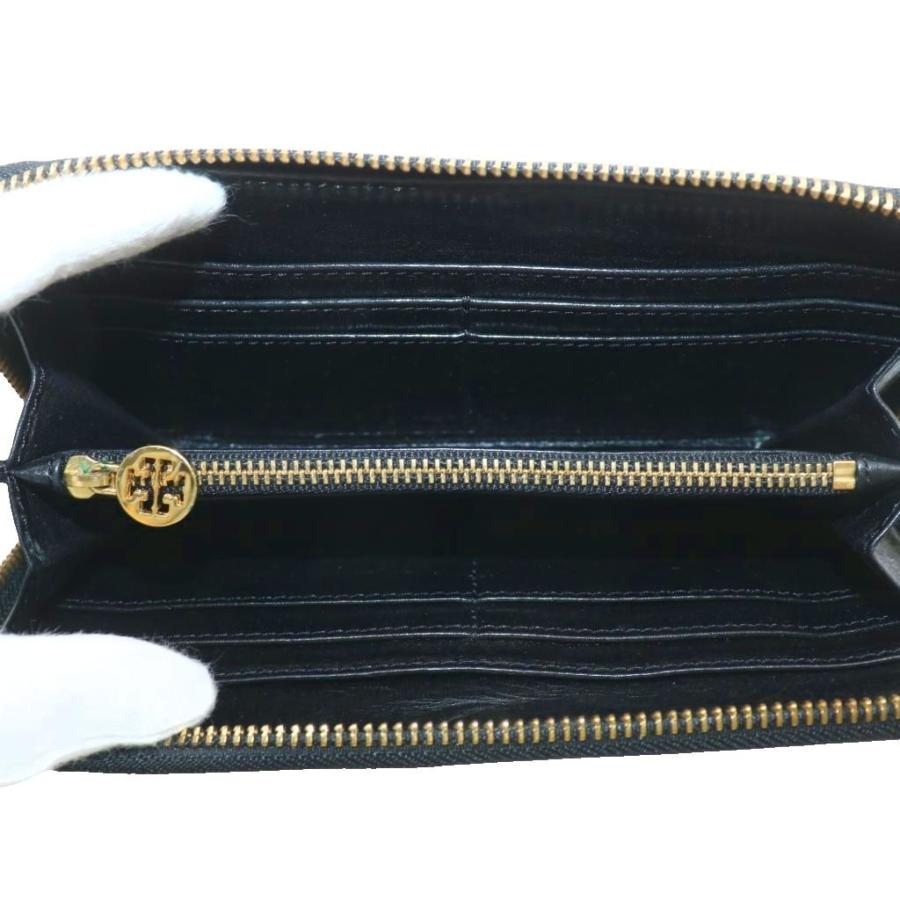 TORY BURCH（トリーバーチ） 長財布 レザー ラウンドファスナー ロゴ