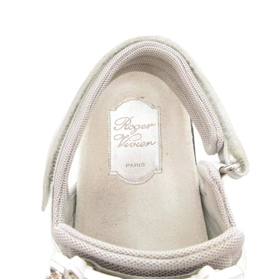 【中古】ロジェヴィヴィエ ROGER VIVIER サンダル ストラップ クリスタル ビジュー 装飾 37 24.5 シルバーカラー 銀色 ロジェヴィヴィエ ROGER VIVIER サンダル ストラップ クリスタル