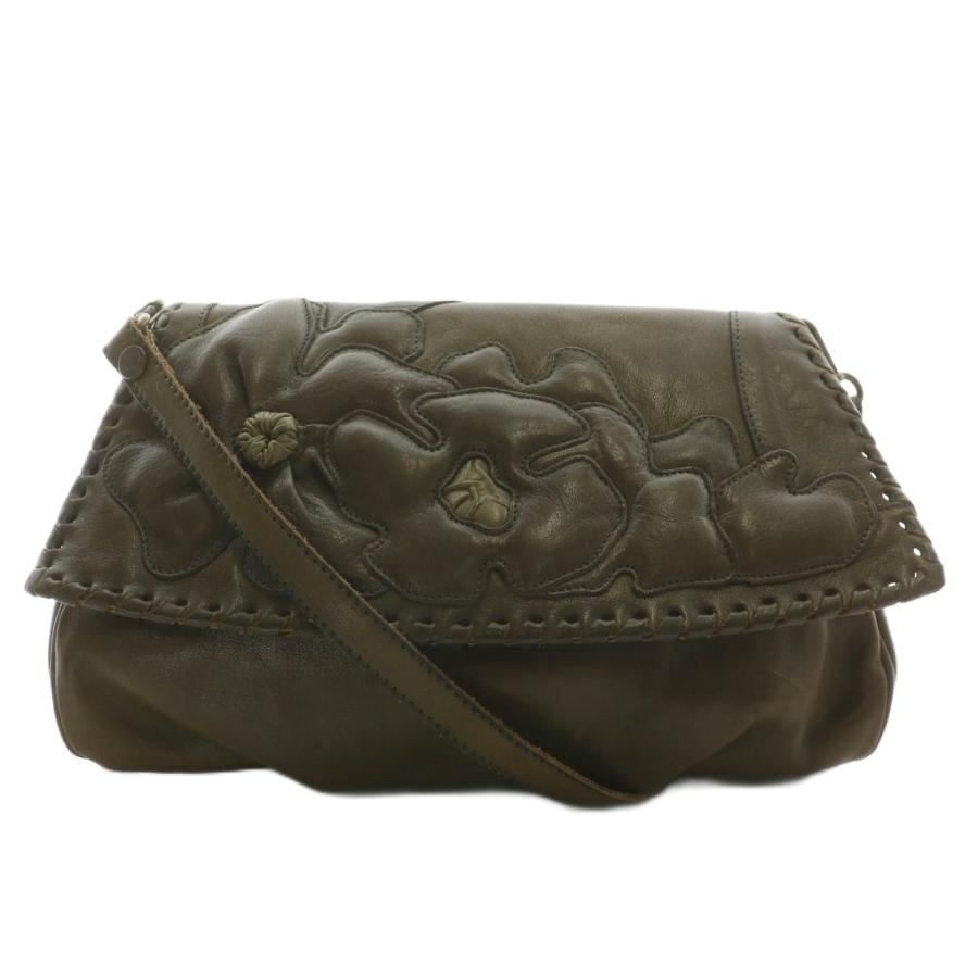 イビサ IBIZA ショルダーバッグ レザー 花柄 パッチワーク