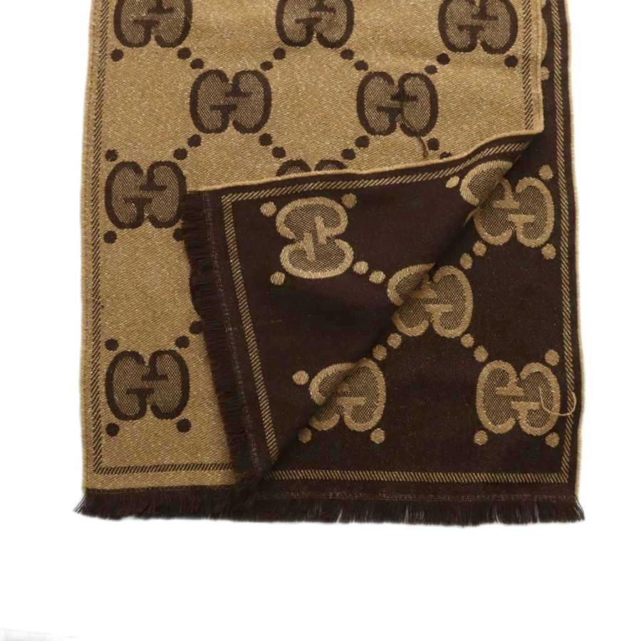 GUCCI（グッチ） ジャガード マフラー ストール ロゴ GG柄 総柄 ラメ