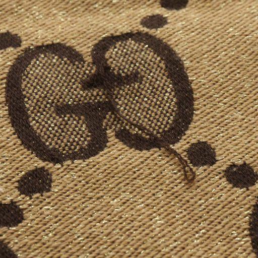 GUCCI（グッチ） ジャガード マフラー ストール ロゴ GG柄 総柄 ラメ