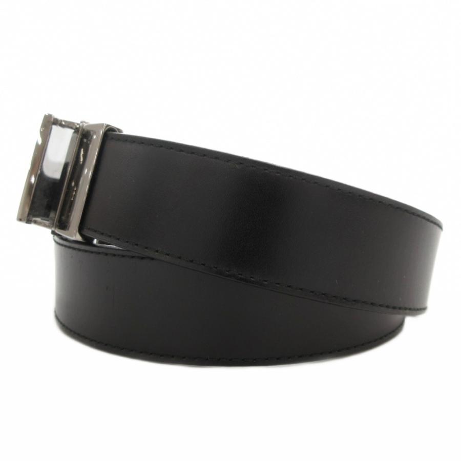 GUCCI（グッチ） レザーベルト バックルロゴ 黒 ブラック /GV □GY18