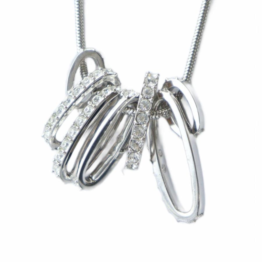 クリスタル ロゴ ネックレス ラインストーン シルバー ジュエリー スワロフスキー SWAROVSKI ネックレス アクセサリー ペンダント ロゴ