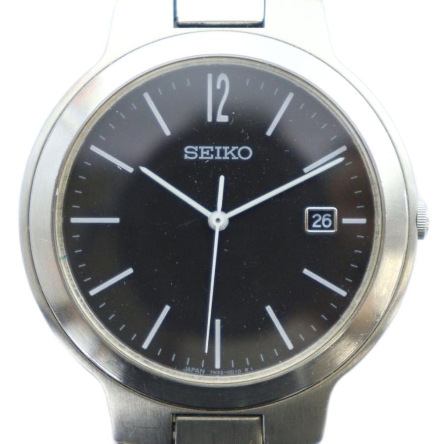 セイコー SEIKO 7N32-0B80 腕時計 ウォッチ クォーツ ロゴ カレンダー 