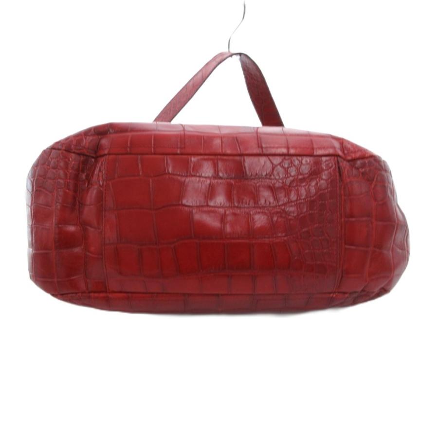 FURLA（フルラ） ワンショルダーバッグ クロコ型押し ロゴ 赤 レッド